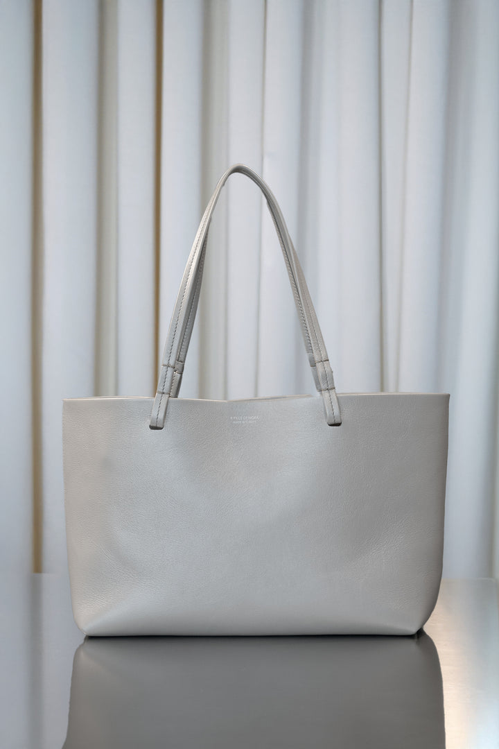 Leather Tote Bag in White
