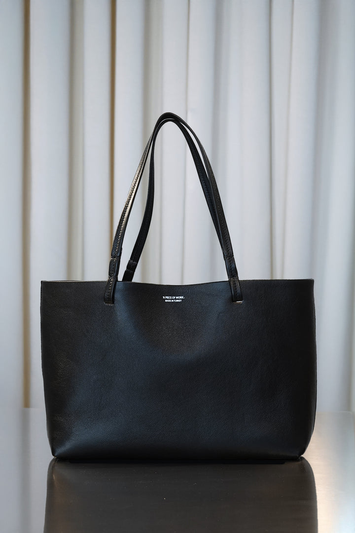 Leather Tote Bag in Black