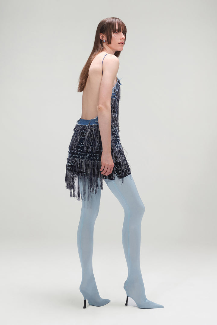 Denim Tassel Dress