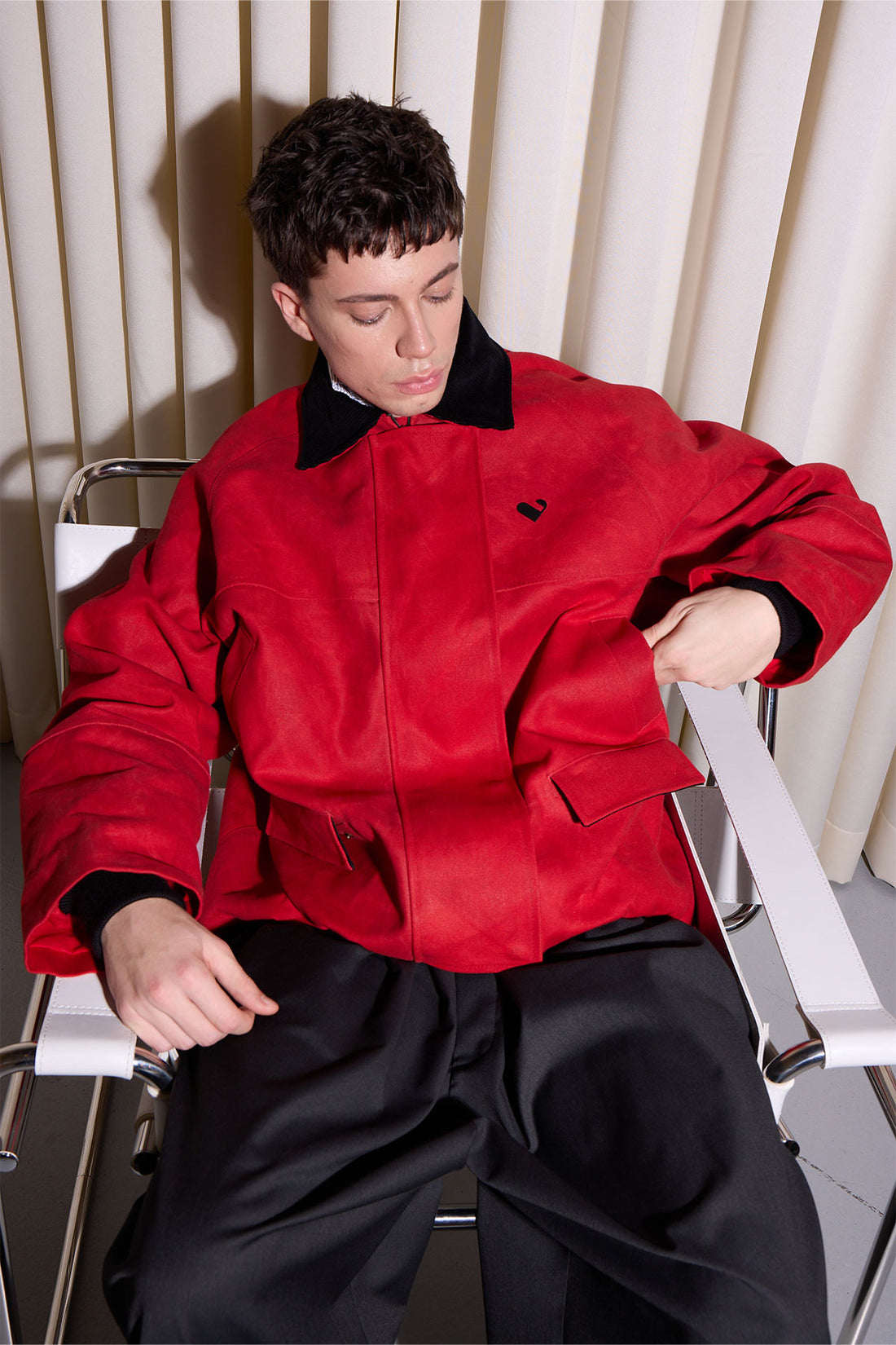Waxed Jacket in Red
