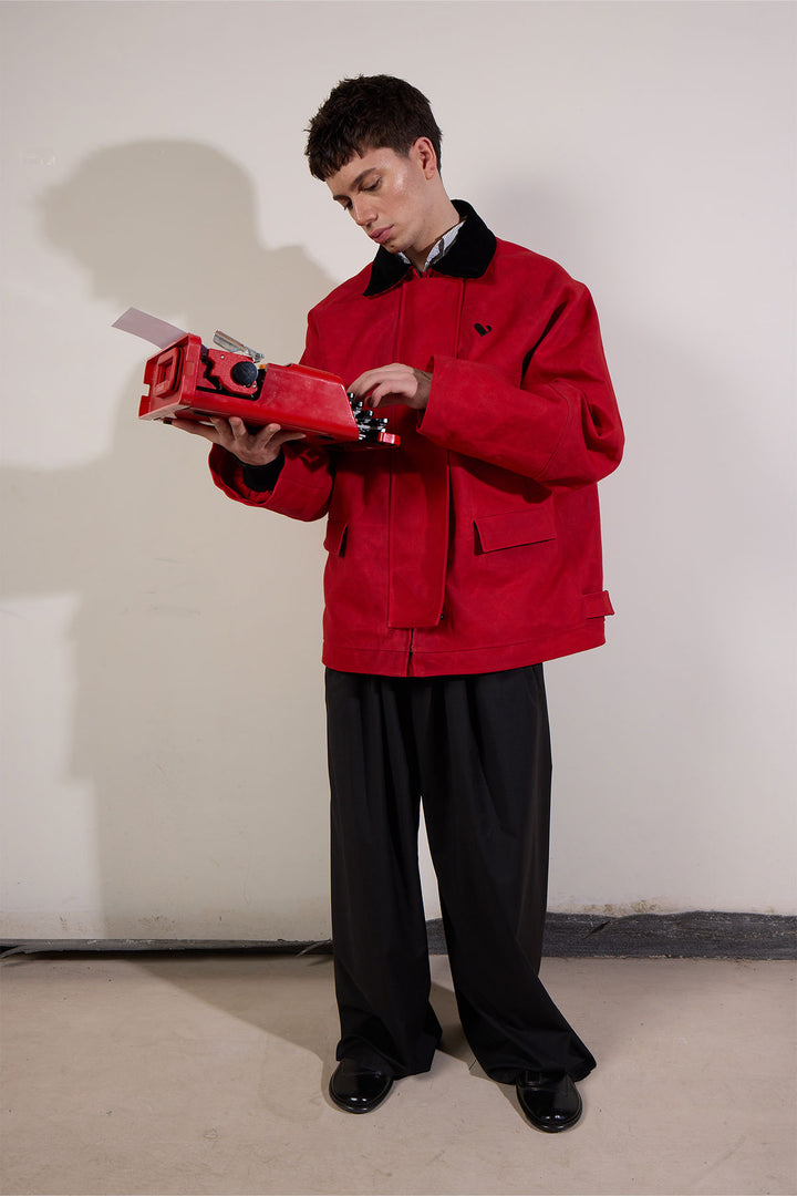 Waxed Jacket in Red