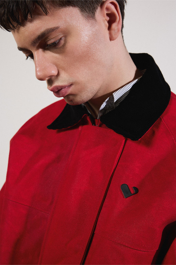 Waxed Jacket in Red