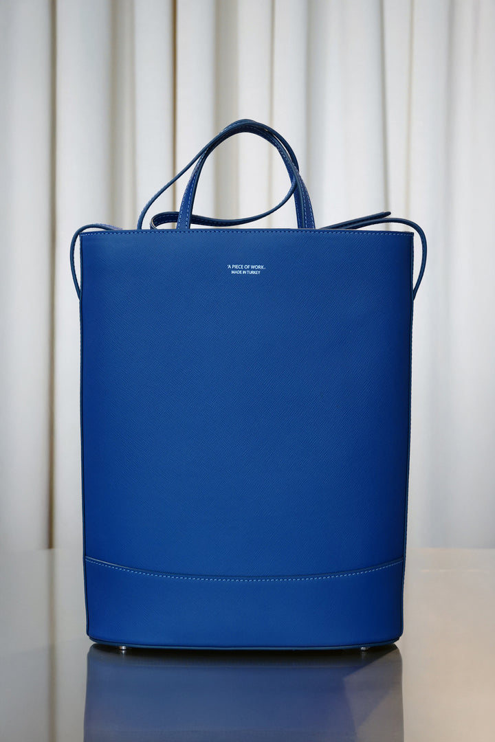 Leather Laptop Bag in Blue