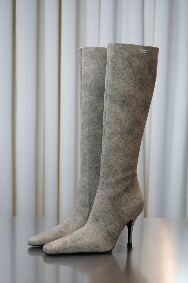 Printed Leather Boots